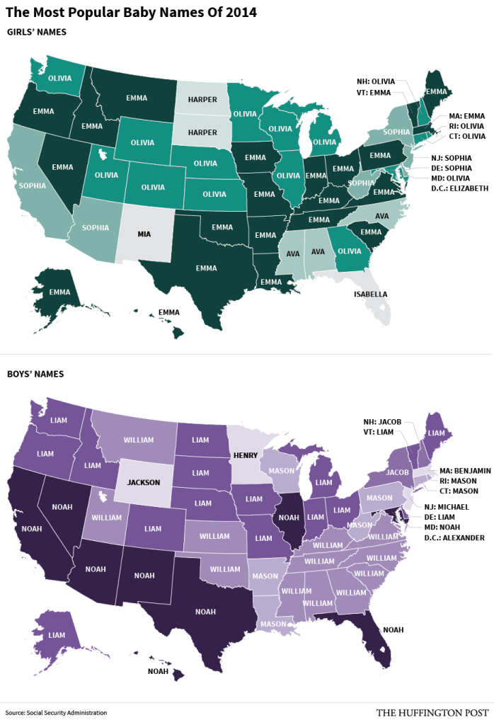 米 ２０１４年の赤ちゃんの名前ランキング Dallajapa Com